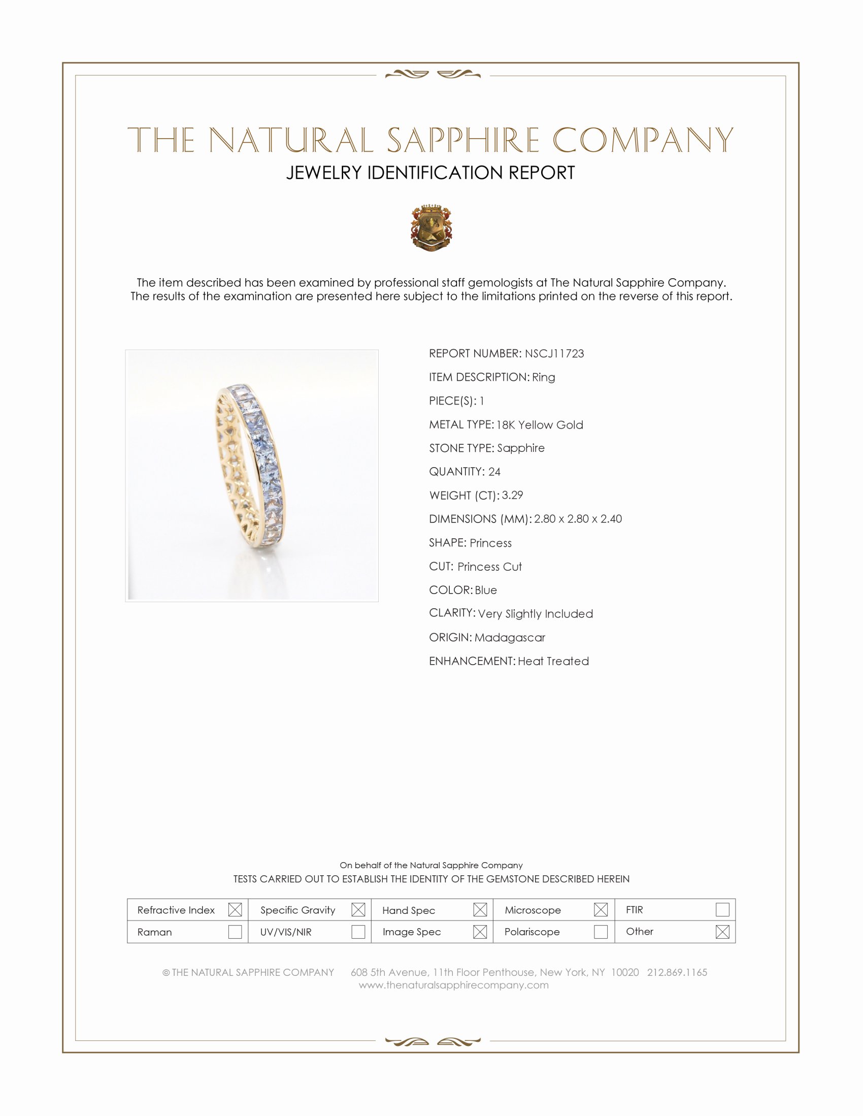 3.29 Ct. Blue Sapphire Accent Stones Ring, 18K Yellow Gold