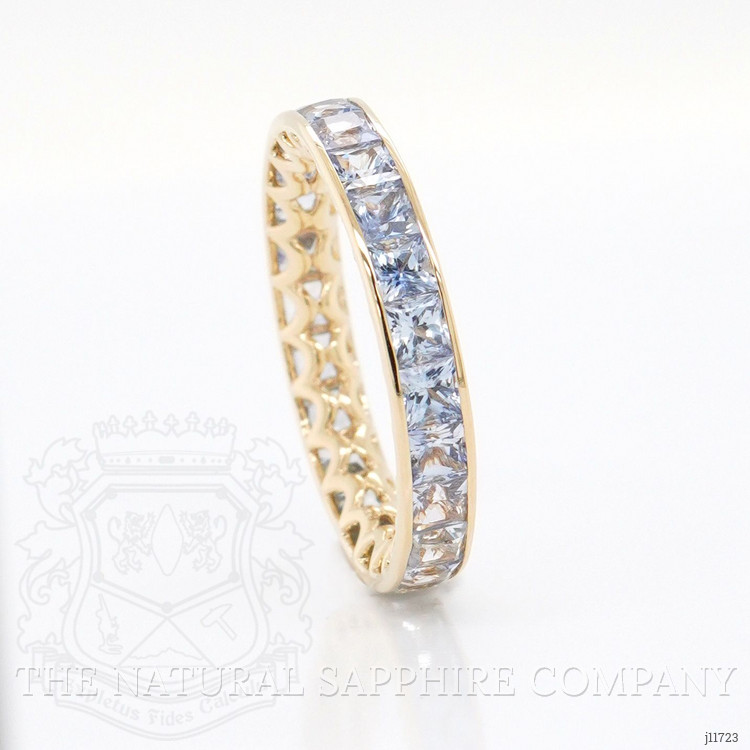 3.29 Ct. Blue Sapphire Accent Stones Ring, 18K Yellow Gold