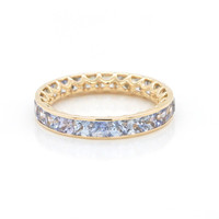 3.29 Ct. Blue Sapphire Accent Stones Ring, 18K Yellow Gold Image