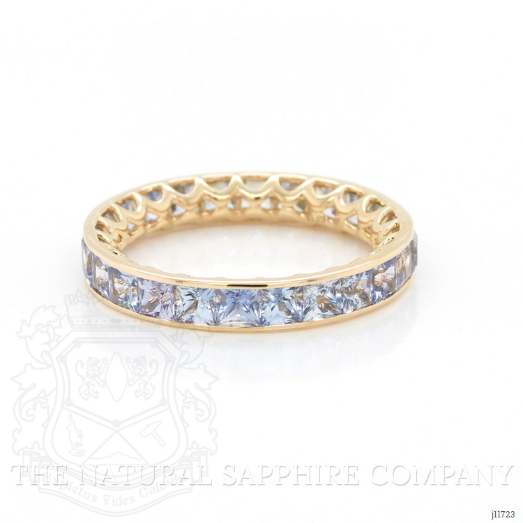 3.29 Ct. Blue Sapphire Accent Stones Ring, 18K Yellow Gold