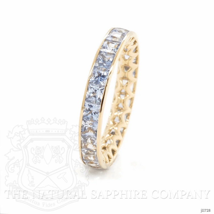 3.23 Ct. Blue Sapphire Accent Stones Ring, 18K Yellow Gold