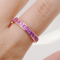3.62 Ct. Pink Sapphire Accent Stones Ring, 18K Rose Gold Image