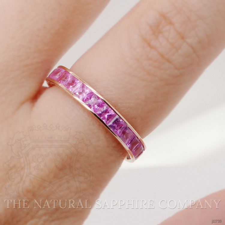3.62 Ct. Pink Sapphire Accent Stones Ring, 18K Rose Gold