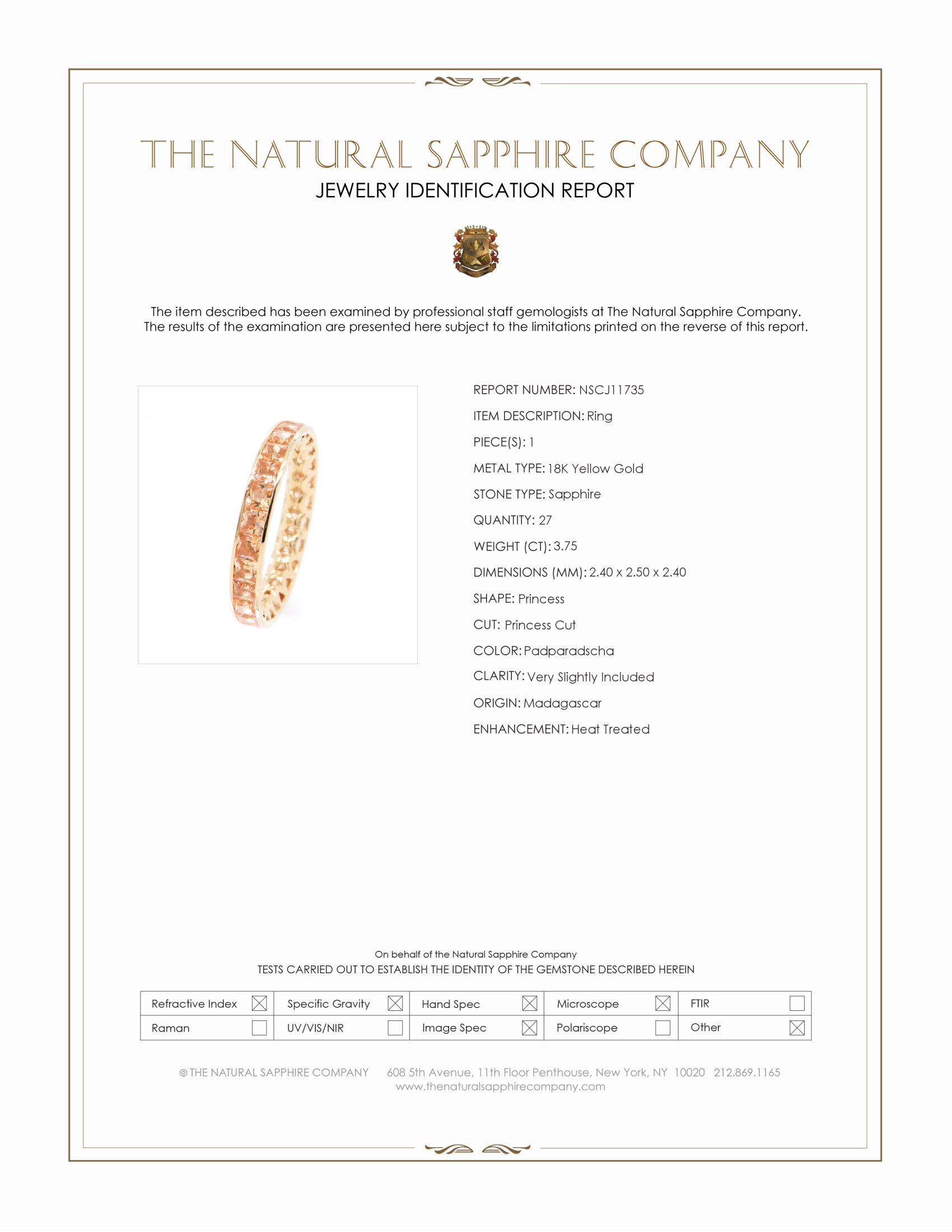 3.75 Ct. Padparadscha Sapphire Accent Stones Ring, 18K Yellow Gold
