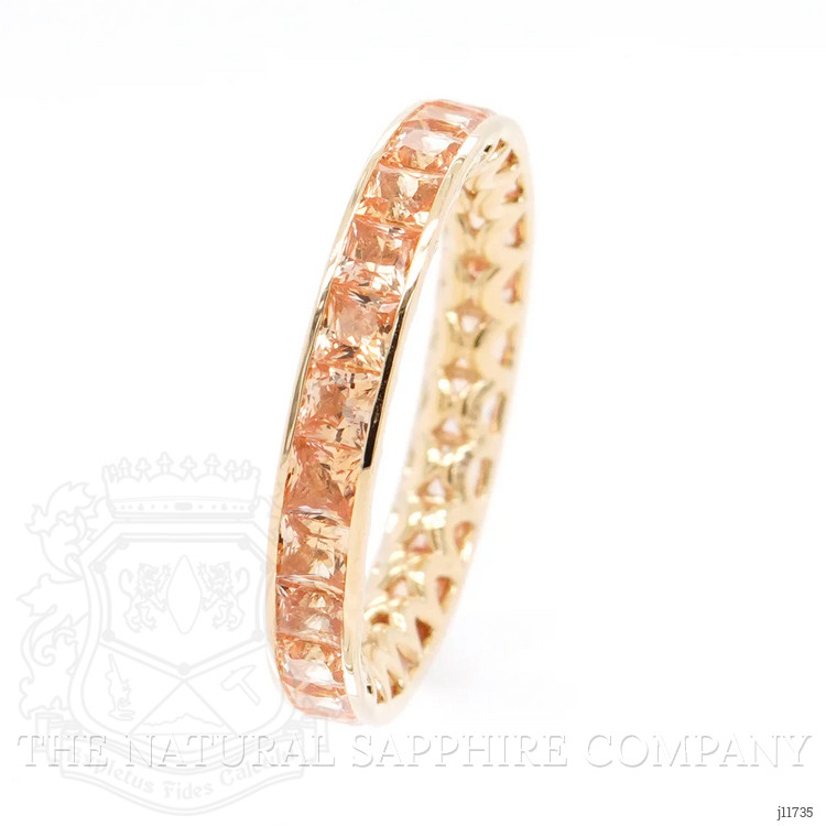 3.75 Ct. Padparadscha Sapphire Accent Stones Ring, 18K Yellow Gold