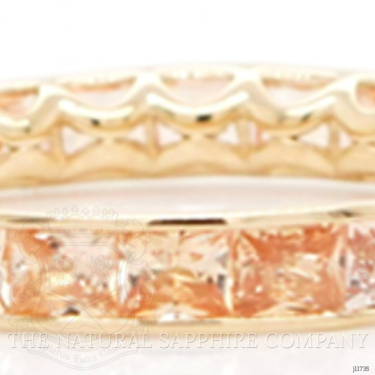 3.75 Ct. Padparadscha Sapphire Accent Stones Ring, 18K Yellow Gold