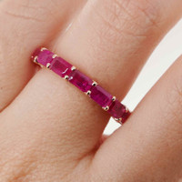4.70 Ct. Pinkish Red Ruby Accent Stones Ring, 18K Rose Gold Image