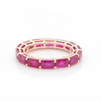 4.70 Ct. Pinkish Red Ruby Accent Stones Ring, 18K Rose Gold Image