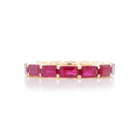 4.85 Ct. Pinkish Red Ruby Accent Stones Ring, 18K Yellow Gold Image