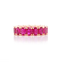 4.92 Ct. Pinkish Red Ruby Accent Stones Ring, 18K Yellow Gold Image