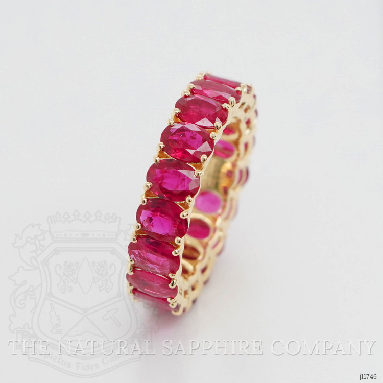 5.17 Ct. Pinkish Red Ruby Accent Stones Ring, 18K Yellow Gold