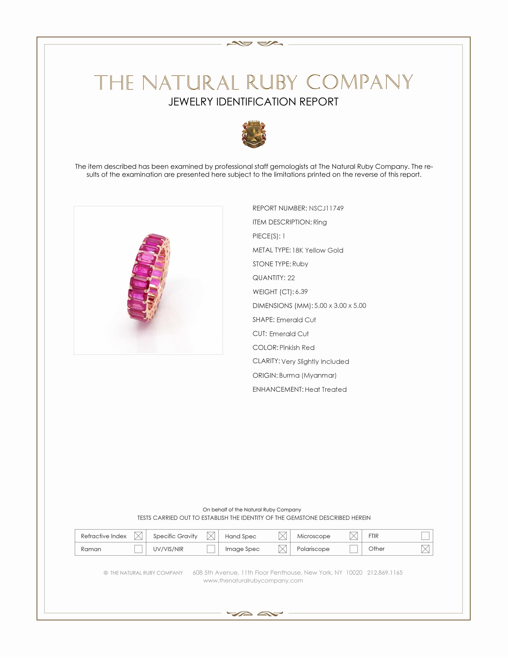 6.39 Ct. Pinkish Red Ruby Accent Stones Ring, 18K Yellow Gold