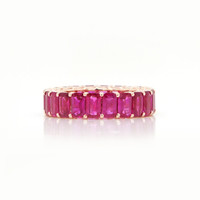 6.39 Ct. Pinkish Red Ruby Accent Stones Ring, 18K Yellow Gold Image