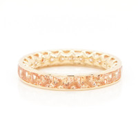 3.80 Ct. Orangish Yellow Sapphire Accent Stones Ring, 18K Yellow Gold Image