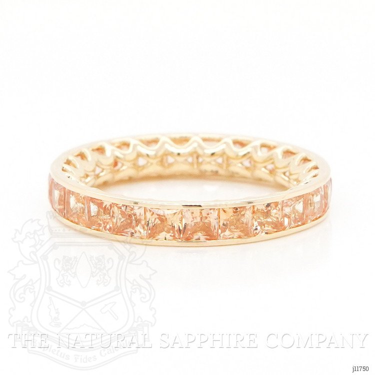 3.80 Ct. Orangish Yellow Sapphire Accent Stones Ring, 18K Yellow Gold