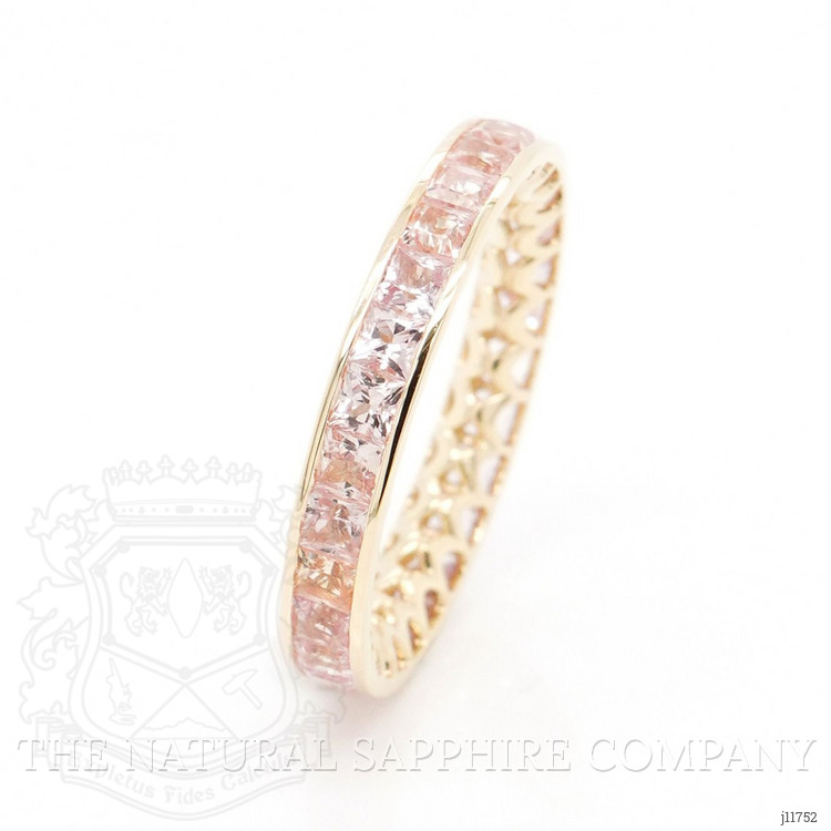 4.15 Ct. Padparadscha Sapphire Accent Stones Ring, 18K Yellow Gold