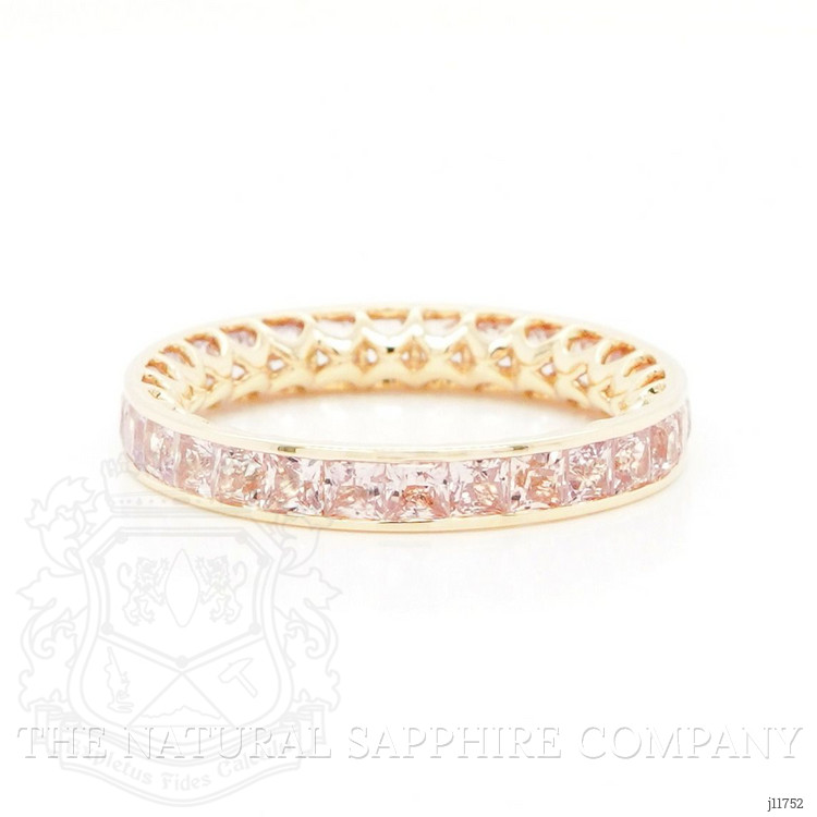 4.15 Ct. Padparadscha Sapphire Accent Stones Ring, 18K Yellow Gold