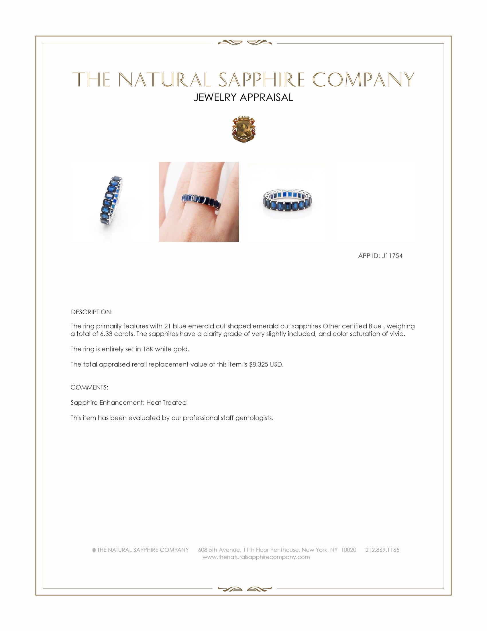 6.33 Ct. Blue Sapphire Accent Stones Ring, 18K White Gold
