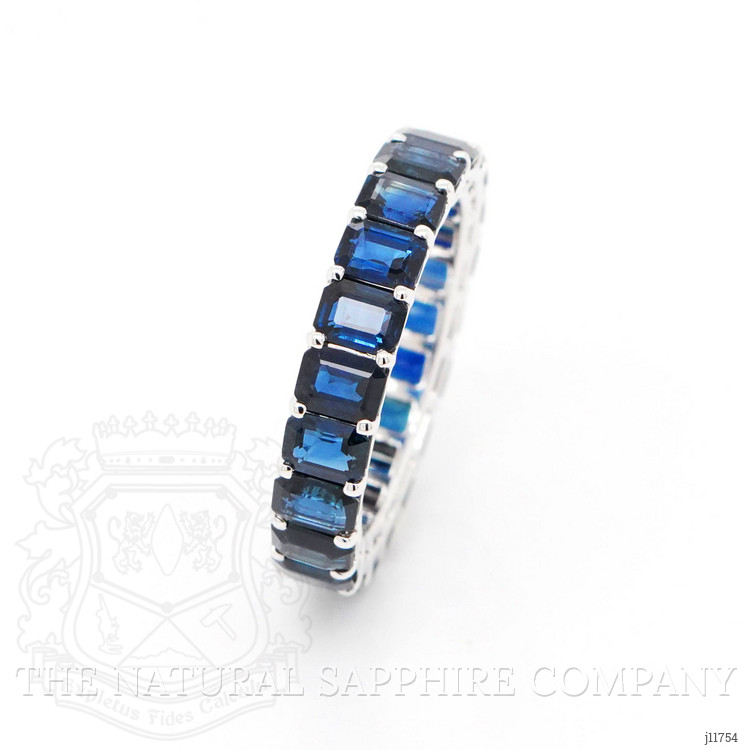 6.33 Ct. Blue Sapphire Accent Stones Ring, 18K White Gold