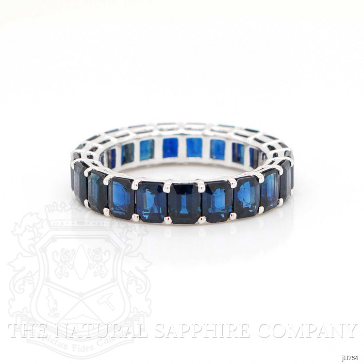 6.33 Ct. Blue Sapphire Accent Stones Ring, 18K White Gold