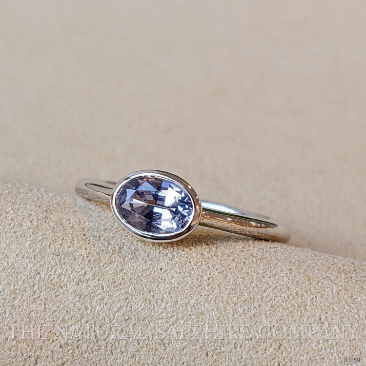 0.92 Ct. Blue Sapphire Bezel Ring, Platinum 950