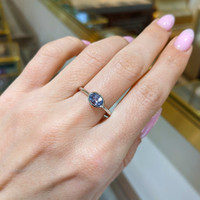 0.92 Ct. Blue Sapphire Bezel Ring, Platinum 950 Life Style