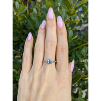 0.92 Ct. Blue Sapphire Bezel Ring, Platinum 950 Life Style