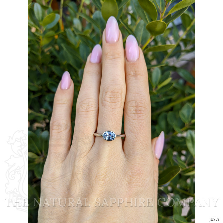 0.92 Ct. Blue Sapphire Bezel Ring, Platinum 950