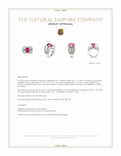 4.14 Ct. Purplish Pink Sapphire and Natural Diamond Pave Ring, 18K White Gold Appraisal