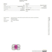 4.14 Ct. Purplish Pink Sapphire and Natural Diamond Pave Ring, 18K White Gold Scan Report