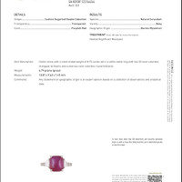 8.75 Ct. Purplish Red Ruby and Natural Diamond Antique Style Ring, Platinum 950 Scan Report