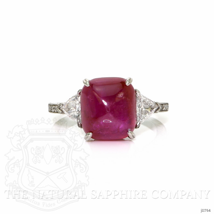 8.75 Ct. Purplish Red Ruby and Natural Diamond Antique Style Ring, Platinum 950