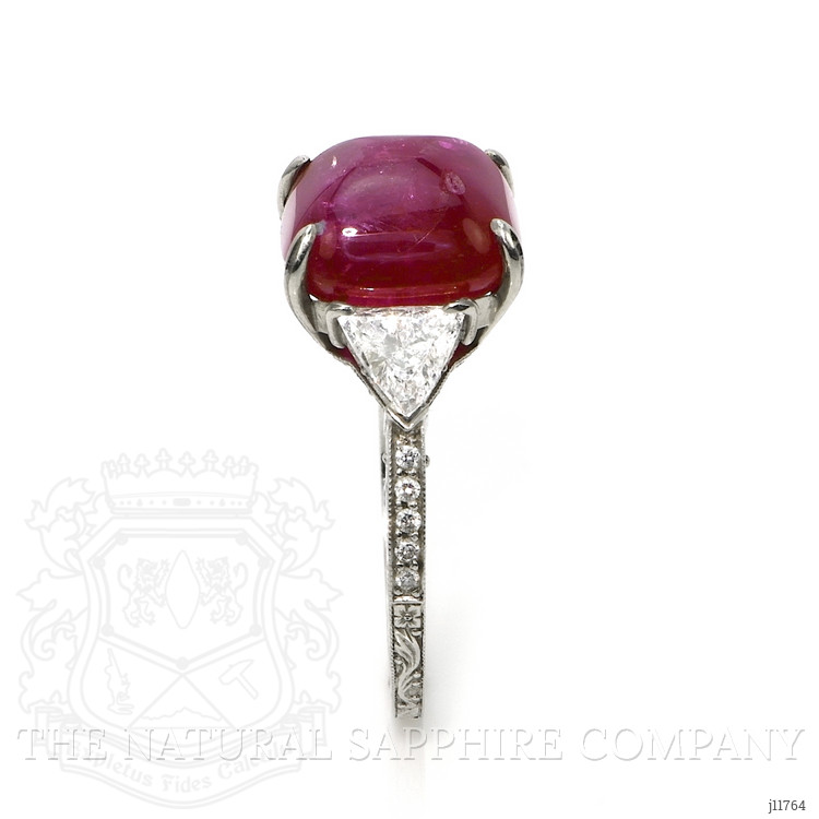 8.75 Ct. Purplish Red Ruby and Natural Diamond Antique Style Ring, Platinum 950