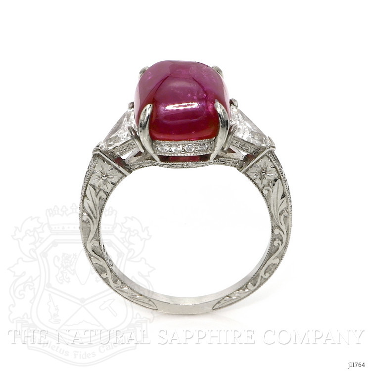 8.75 Ct. Purplish Red Ruby and Natural Diamond Antique Style Ring, Platinum 950