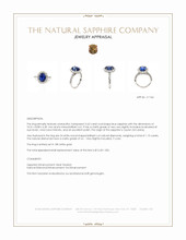 3.42 Ct. Blue Sapphire and Natural Diamond Pave Ring, 18K White Gold Appraisal