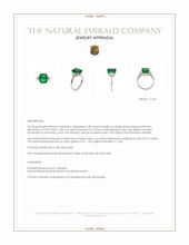 2.80 Ct. Emerald and Natural Diamond Three Stone Ring, 18K White Gold Appraisal