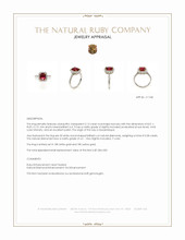 2.12 Ct. Ruby and Natural Diamond Pave Ring, 18K White & Yellow Appraisal