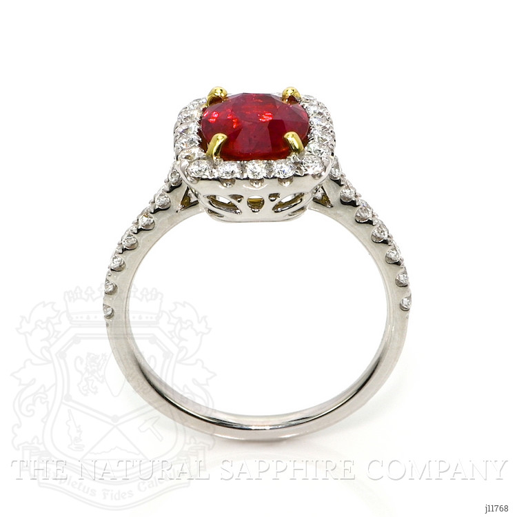 2.12 Ct. Ruby and Natural Diamond Pave Ring, 18K White & Yellow