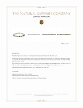 14.36 Ct.Tw.Total Carat Weight Multi Color Sapphire and Natural Diamond Tennis/Line Bracelet, 14K White Gold Appraisal