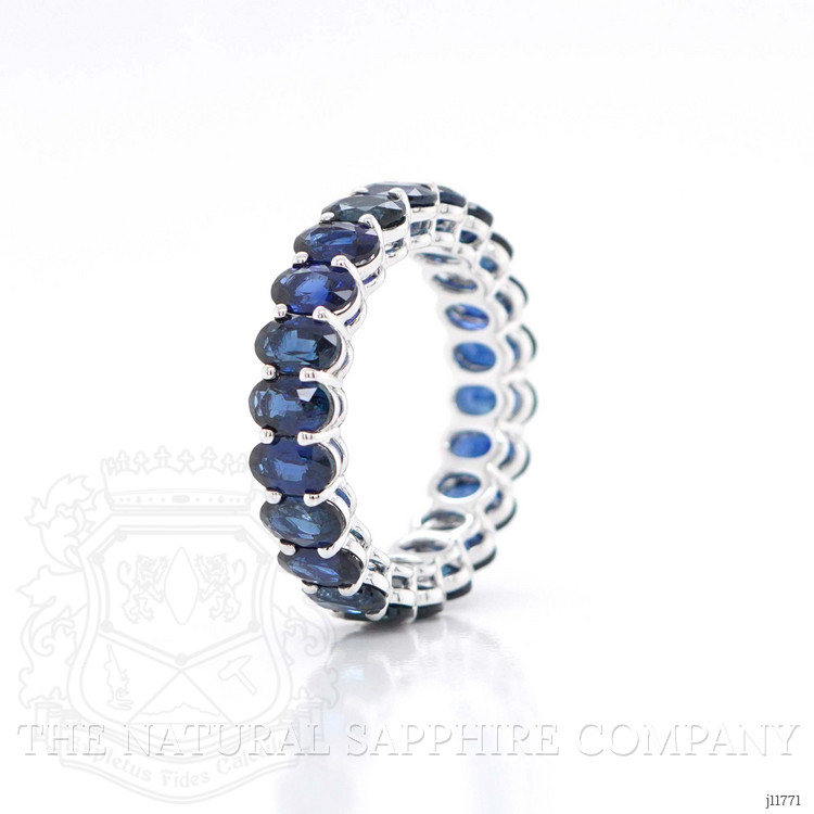 6.77 Ct. Blue Sapphire Accent Stones Ring, 18K Rose Gold