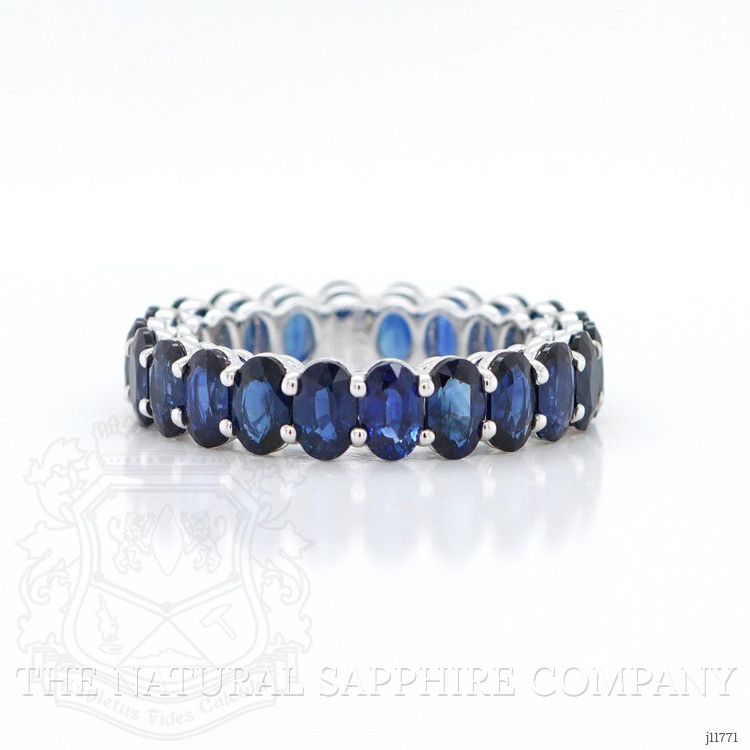 6.77 Ct. Blue Sapphire Accent Stones Ring, 18K Rose Gold