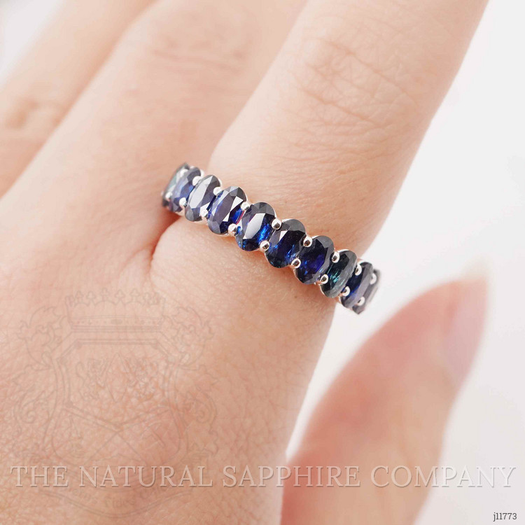 6.50 Ct. Blue Sapphire Accent Stones Ring, 18K Rose Gold