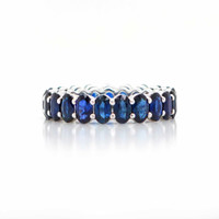 6.50 Ct. Blue Sapphire Accent Stones Ring, 18K Rose Gold Image