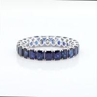 5.94 Ct. Blue Sapphire Accent Stones Ring, 18K Yellow Gold Image