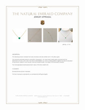 1.02 Ct. Emerald Solitaire Necklace, 14K Yellow Gold Appraisal