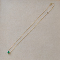 1.02 Ct. Emerald Solitaire Necklace, 14K Yellow Gold Image