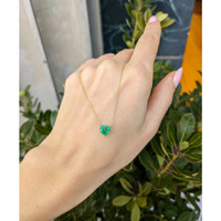 1.02 Ct. Emerald Solitaire Necklace, 14K Yellow Gold Life Style