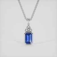 2.57 Ct. Sapphire 18K White Gold pendant