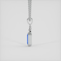 2.57 Ct. Blue Sapphire and Natural Diamond Bezel Pendant, 18K White Gold Image