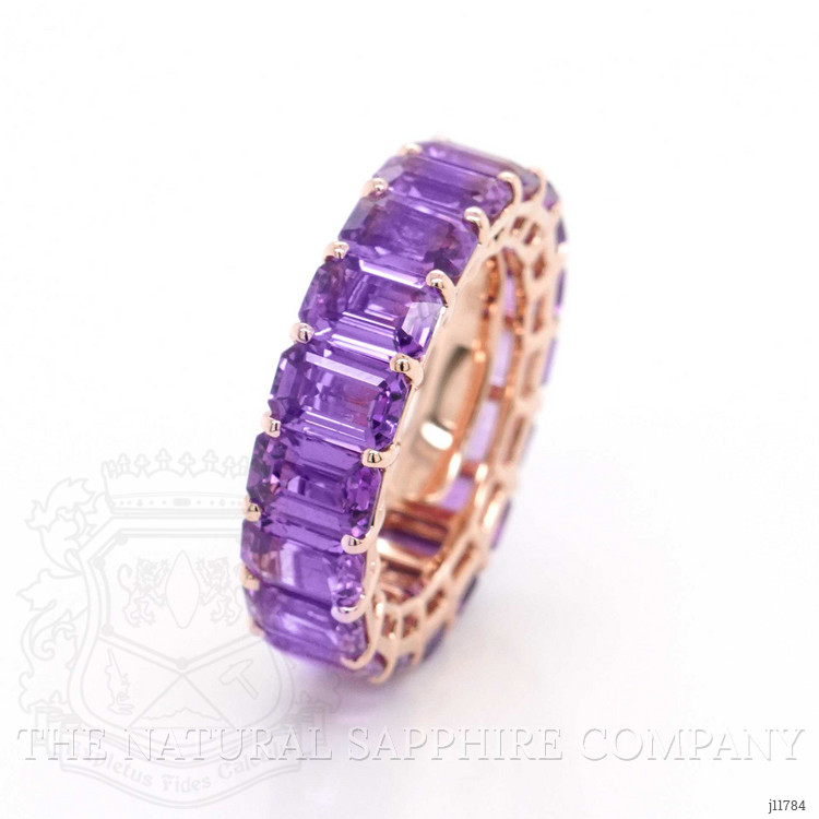 10.70 Ct. Pinkish Purple Sapphire Accent Stones Ring, 18K Yellow Gold